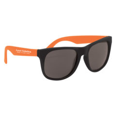 Rubberized Sunglasses with Microfiber Cloth and Pouch - 4000_ORN_Silkscreen