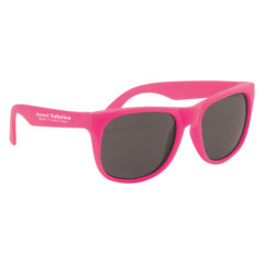 Rubberized Sunglasses with Microfiber Cloth and Pouch - 4000_PNKPNK_Silkscreen