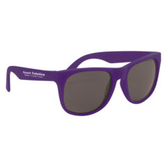 Rubberized Sunglasses with Microfiber Cloth and Pouch - 4000_PURPUR_Silkscreen