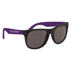 Rubberized Sunglasses with Microfiber Cloth and Pouch - 4000_PUR_Silkscreen