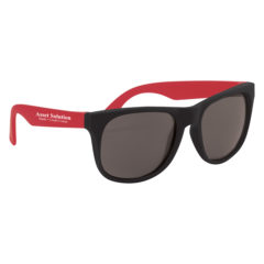 Rubberized Sunglasses with Microfiber Cloth and Pouch - 4000_RED_Silkscreen