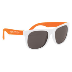 Rubberized Sunglasses with Microfiber Cloth and Pouch - 4000_WHTORN_Silkscreen