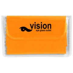 Rubberized Sunglasses with Microfiber Cloth and Pouch - 6242_ORN_Padprint