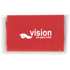 Rubberized Sunglasses with Microfiber Cloth and Pouch - 6242_RED_Back_Optional_Padprint