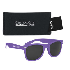 AWS Velvet Touch Malibu Sunglasses with Pouch - 6296_PUR_Silkscreen