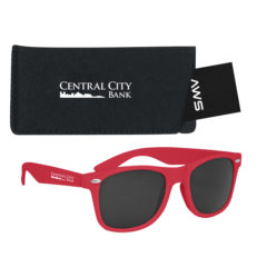 AWS Velvet Touch Malibu Sunglasses with Pouch - 6296_RED_Silkscreen