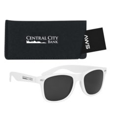 AWS Velvet Touch Malibu Sunglasses with Pouch - 6296_WHT_Silkscreen