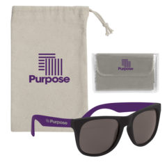 Rubberized Sunglasses with Microfiber Cloth and Pouch