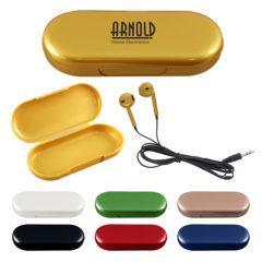 Metallic Wired Earbuds with Clamshell Case - 9751_group