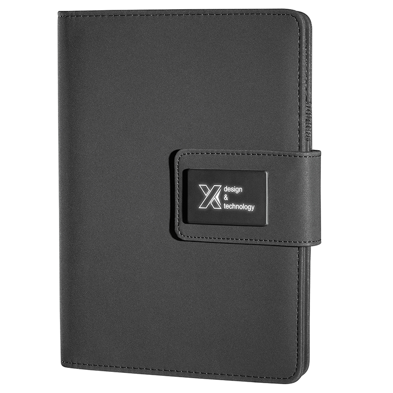 SCX Design® Notebook A5 with Power Bank 4000 mAh - mainblack