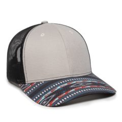 Premium Modern Trucker Hat - oc771p_light-grey-black-black-aqua_02
