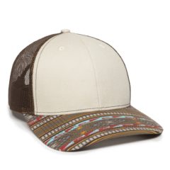 Premium Modern Trucker Hat - oc771p_stone-brown-gold_02