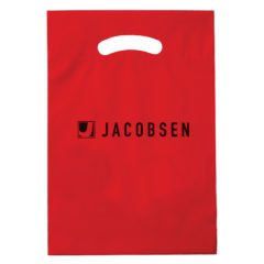 Fold-Over Reinforced Die Cut Bag – 9″ x 13″ x 2″ - 12DC912_Red_Imprint