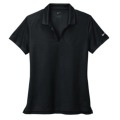 Nike Ladies Dri-FIT Micro Pique 2.0 Polo - 14173-Black-5-NKDC1991BlackFlatFront2-337W