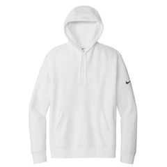 Nike Club Fleece Sleeve Swoosh Pullover Hoodie - 23273-White-5-NKDR1499WhiteFlatFront-337W