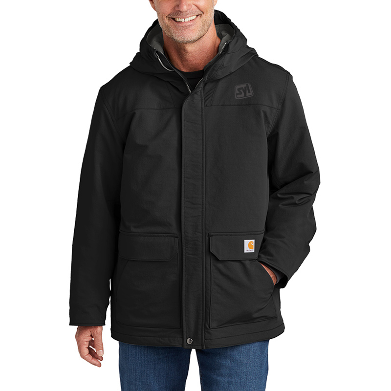 Carhartt® Super Dux™ Insulated Hooded Coat - CT105533_black_model_front