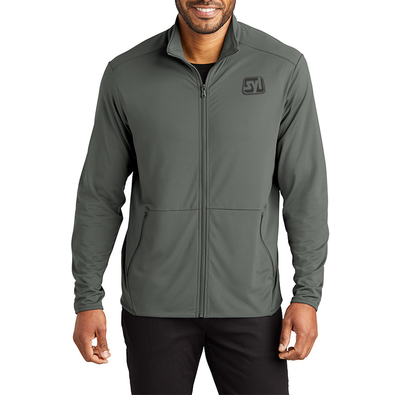 Port Authority® Accord Stretch Fleece Full-Zip - K595_pewter_model_front