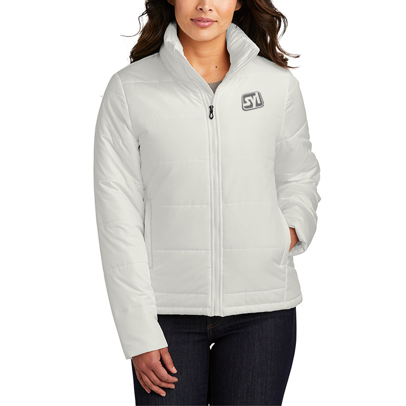 Port Authority® Ladies Puffer Jacket - L852_marshmallow_model_front