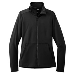 Port Authority® Ladies Accord Stretch Fleece Full-Zip - LK595_black_flat_front