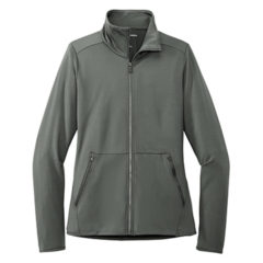 Port Authority® Ladies Accord Stretch Fleece Full-Zip - LK595_pewter_flat_front