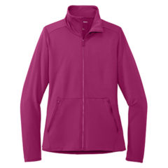 Port Authority® Ladies Accord Stretch Fleece Full-Zip - LK595_wine_flat_front