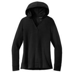 Port Authority® Ladies Microterry Pullover Hoodie - LK826_deepblack_flat_front