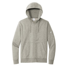 Nike Club Fleece Sleeve Swoosh Full-Zip Hoodie - NKDR1513_darkgreyheather_flat_front