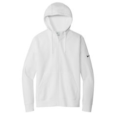 Nike Club Fleece Sleeve Swoosh Full-Zip Hoodie - NKDR1513_white_flat_front