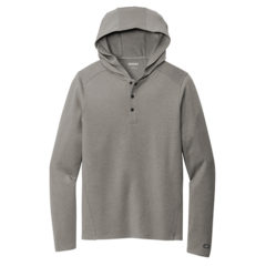 OGIO® Luuma Flex Hooded Henley - OG826_petrolgreyheather_flat_front