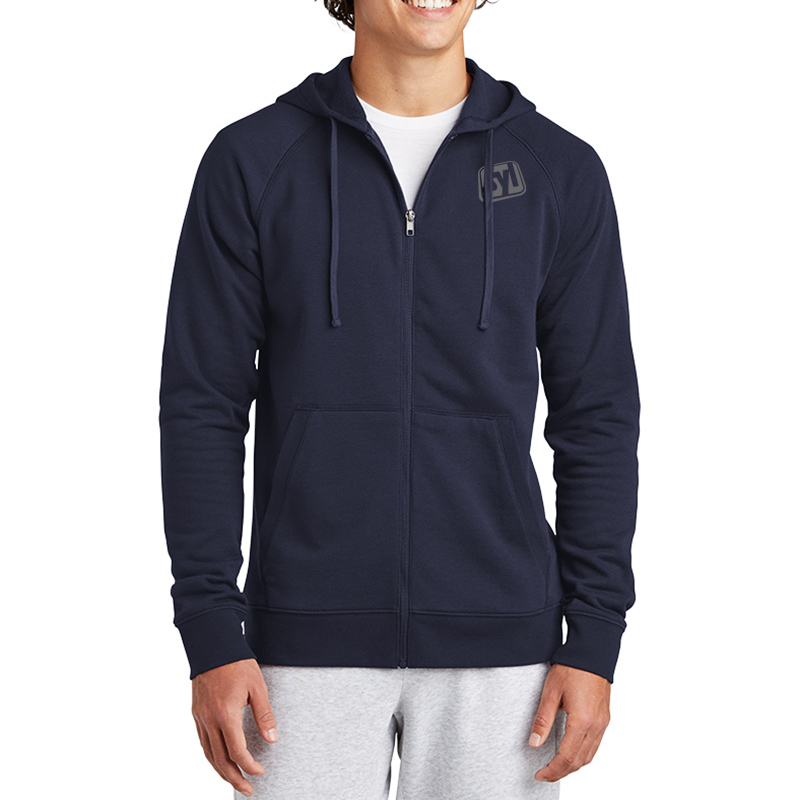 Sport-Tek® Drive Fleece Hooded Full-Zip - STF201_truenavy_model_front