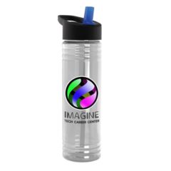 Slim Fit Bottle with Flip Straw – 24 oz - DPTB24H_clear-blue-black_1124191