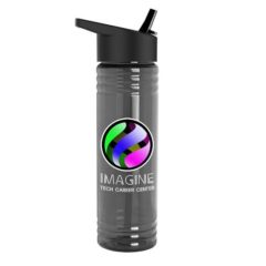Slim Fit Bottle with Flip Straw – 24 oz - DPTB24H_smoke-black_1124174