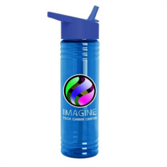 Slim Fit Bottle with Flip Straw – 24 oz - slimblueblue