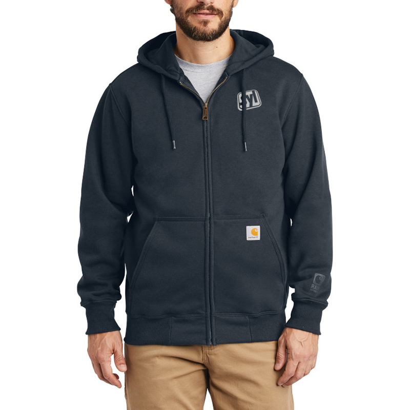 Carhartt ® Rain Defender ® Paxton Heavyweight Hooded Zip-Front Sweatshirt - CT100614_newnavy_model_front_102018