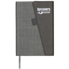 Leather Foldover Notebook - SCRIBBLENB_GREY