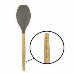 Scoop Silicone Spoon with Wooden Handle - Scoop Silicone Spoon with Wooden Handle
