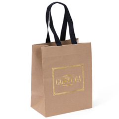 Eco Ash Paper Bag with Cotton-Twill Handle - ecoashkraftbrownblackhandles