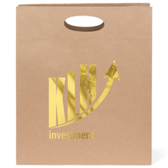 Karen Kraft Paper Bag with Die Cut Handles - karenbagfoilimprint