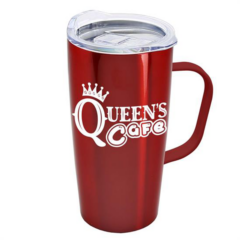The Captain Stainless Steel Straight Wall Tumbler with Metal Handle – 18 oz - Captainred