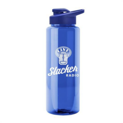The Guzzler Transparent Bottle with Snap Lid – 32 oz - Guzzlerblue