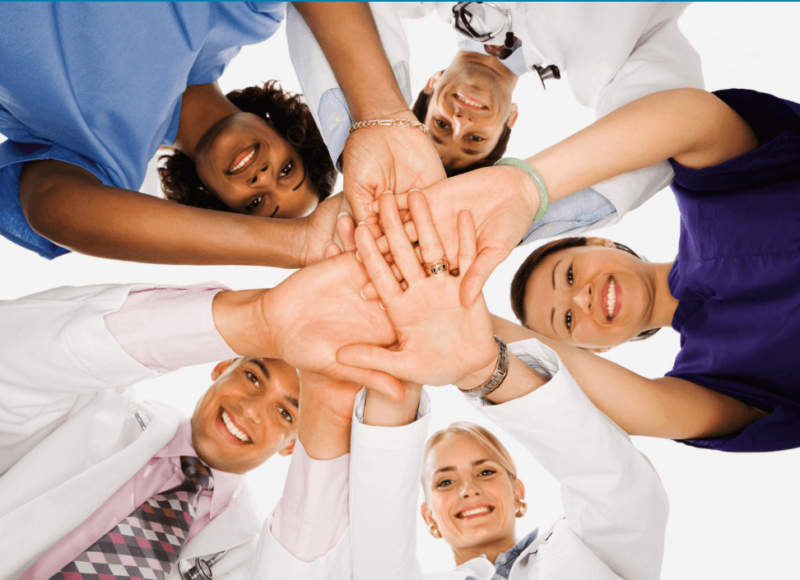 Healthcare organization In a Circle With Team Dynamic