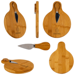 Small Bamboo Cutting Board with Cheese Knife - cheeseboardgroup