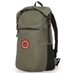 Call of the Wild Roll-Top Water Resistant Backpack – 22L - cotwrolltopgreen4cpbrandpatch