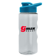 Mini Mountain Tritan™ Sports Bottle with Drink Thru Lid – 22 oz - miniclearcyan