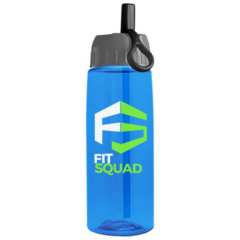 The Flair Transparent Bottle with Ring Straw Lid – 26 oz - ringflairblue