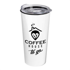 The Roadmaster Travel Tumbler with Clear Slide Lid – 18 oz - roadwhite