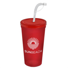 Sports Sipper Cup with Flex Straw – 24 oz - sippertransred