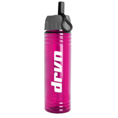 Slim Fit Water Bottle with Ring Straw Lid – 24 oz - slimfitfuchsia