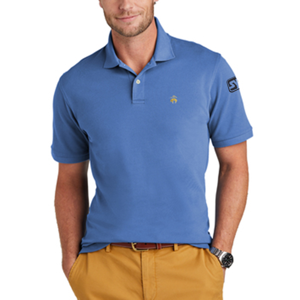 Brooks Brothers® Pima Cotton Pique Polo - 27896-CharterBlu-1-BB18200CharterBlueModelFront-337W