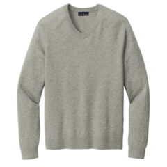 Brooks Brothers® Cotton Stretch V-Neck Sweater - 27904-LtShdGyHtr-5-BB18400LtShdGyHtrFlatFront-337W